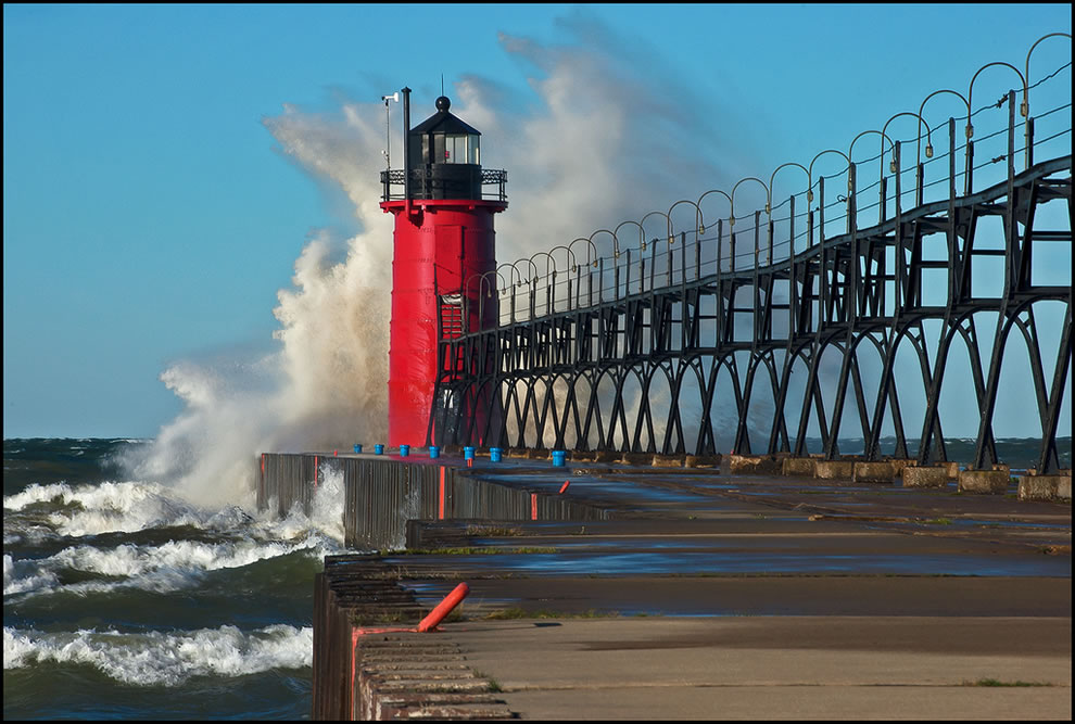 South Haven Michigan Lighthouse Exterior Restored By Mihm Enterprises